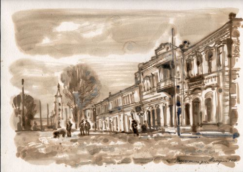Rua Voznesenskaya. Catedral de Voznesensky, série "Old Sarapul